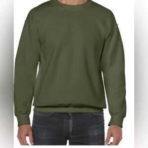 Gildan Men's Crewneck Sweater in Olive Size L B28